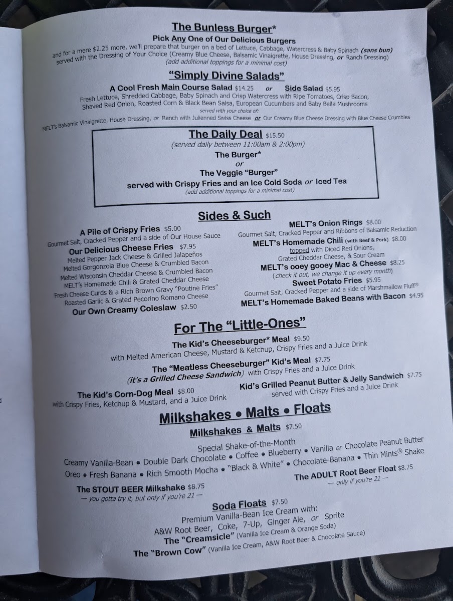 Melt Gourmet Cheeseburgers Menu - Image 6